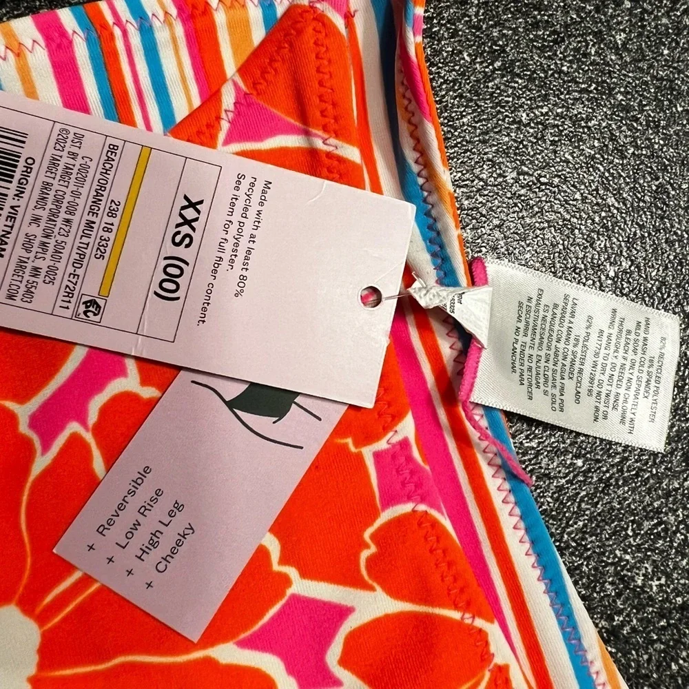 ❤️3/$15 NWT Wild Fable Reversible Orange and Pink Floral Bikini Bottom XXS